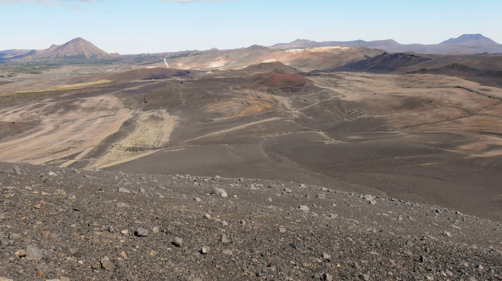 Vue sur les environs du haut du cratère Hverfjall