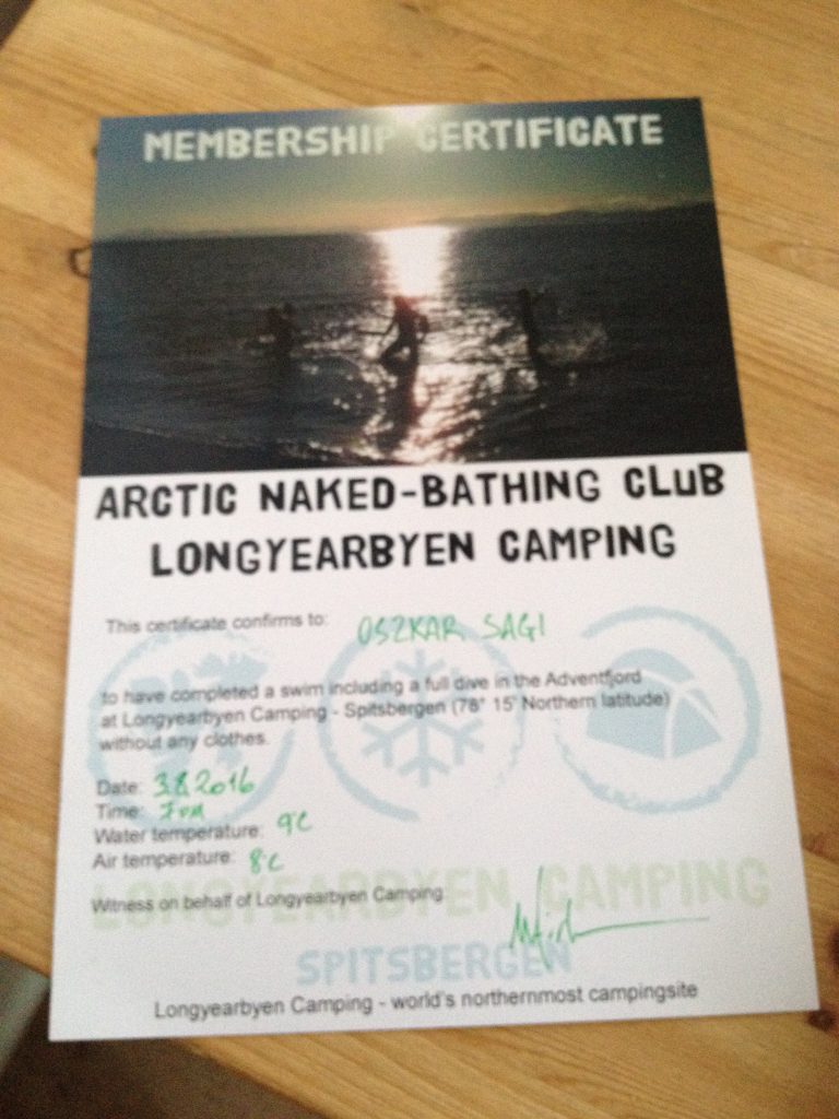 baignade camping longyearbyen svalbard