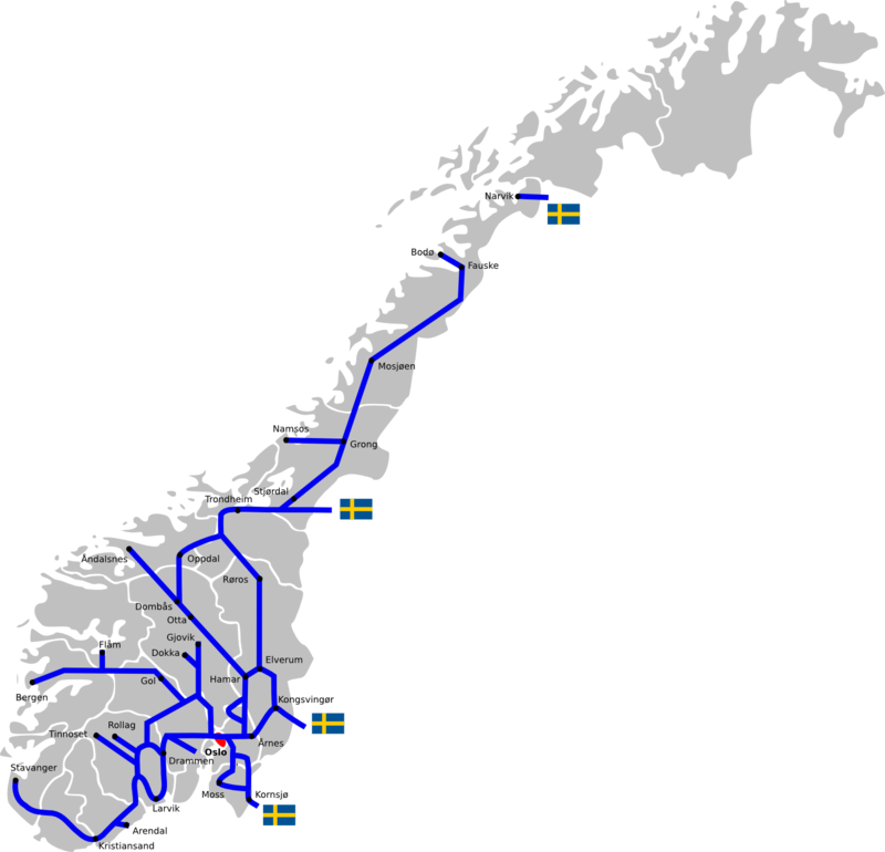 carte trains norvege