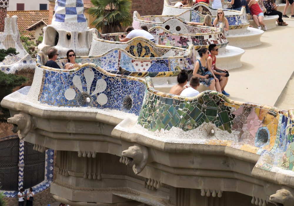 parc guell - barcelone - espagne - La place de la nature