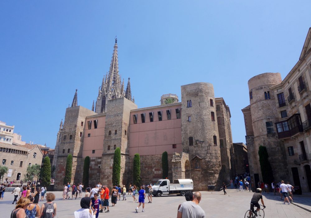 Plaça Nova, Muraille romaine, barrio gotico, Barcelone, Espagne