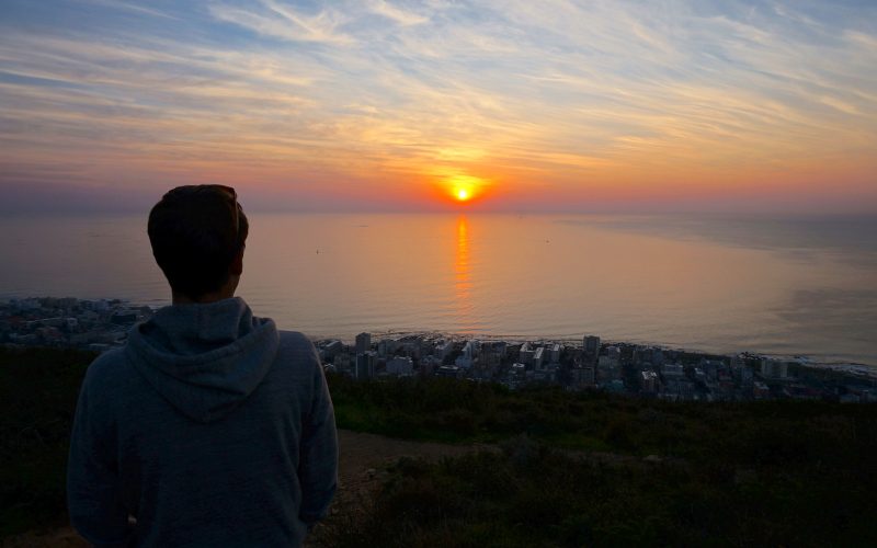 Coucher de soleil sur Cape Town, Signal Hill, Afrique du Sud