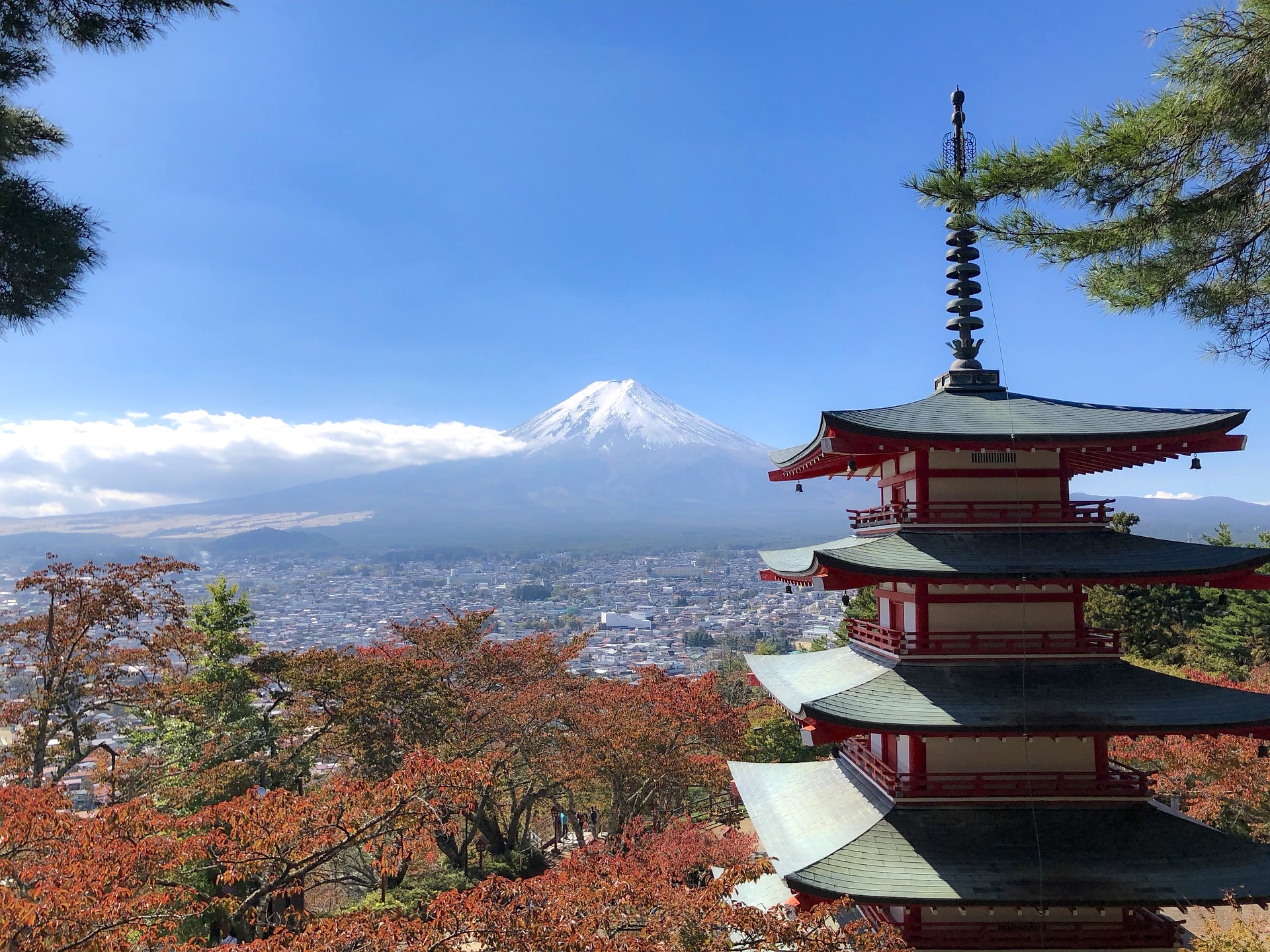 mount-fuji pagode chureito, japon, fujiyoshida 