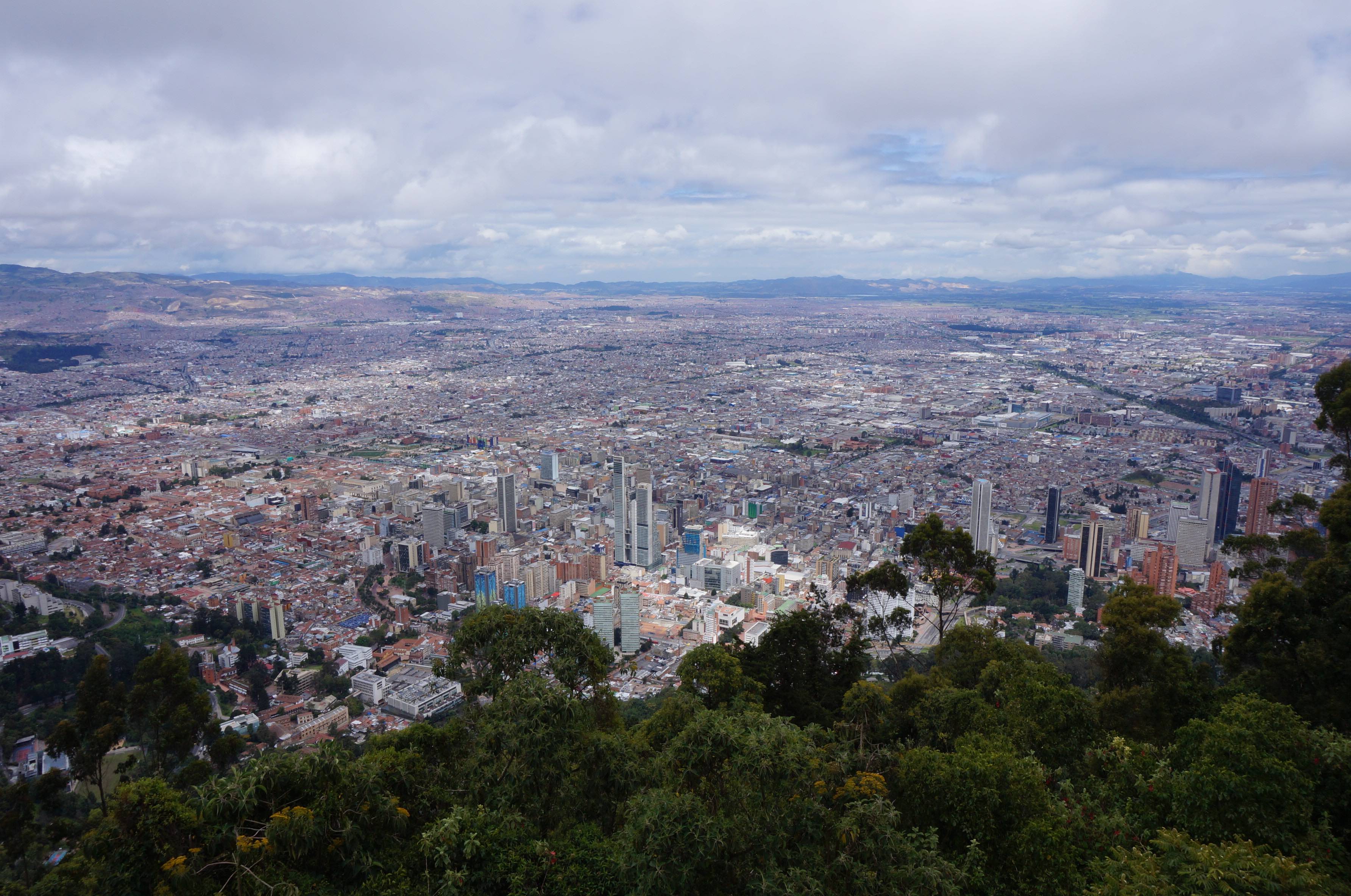 vue sur bogota, cerro de monserrate, colombie
