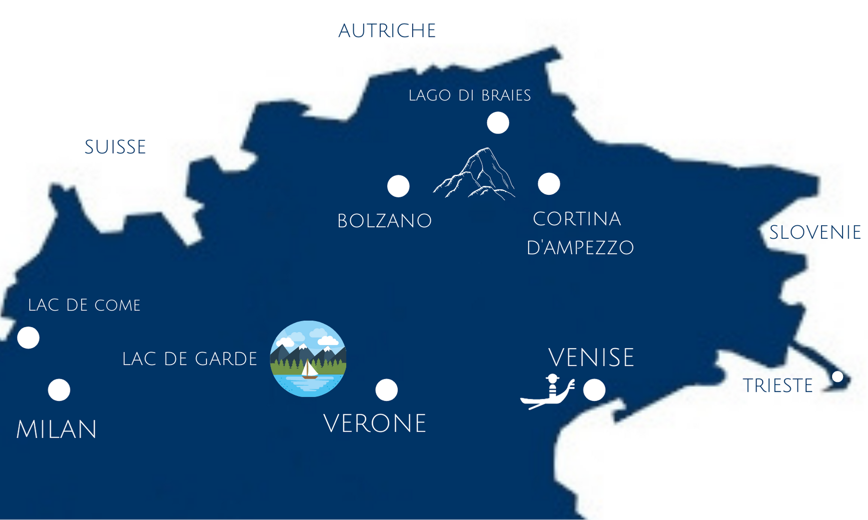 Carte dolomites, italie