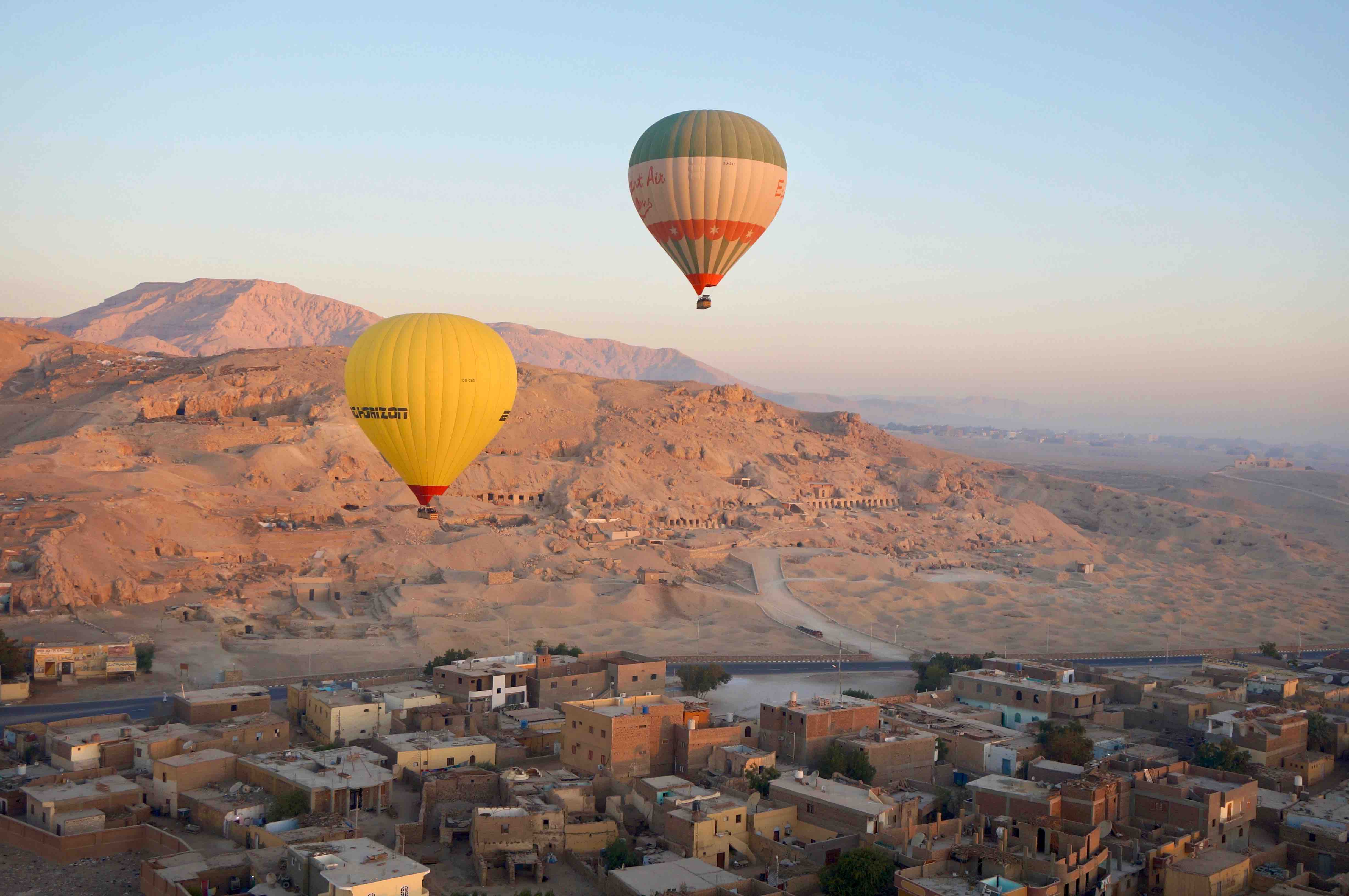 Vol en montgolfière, louxor, Egypte