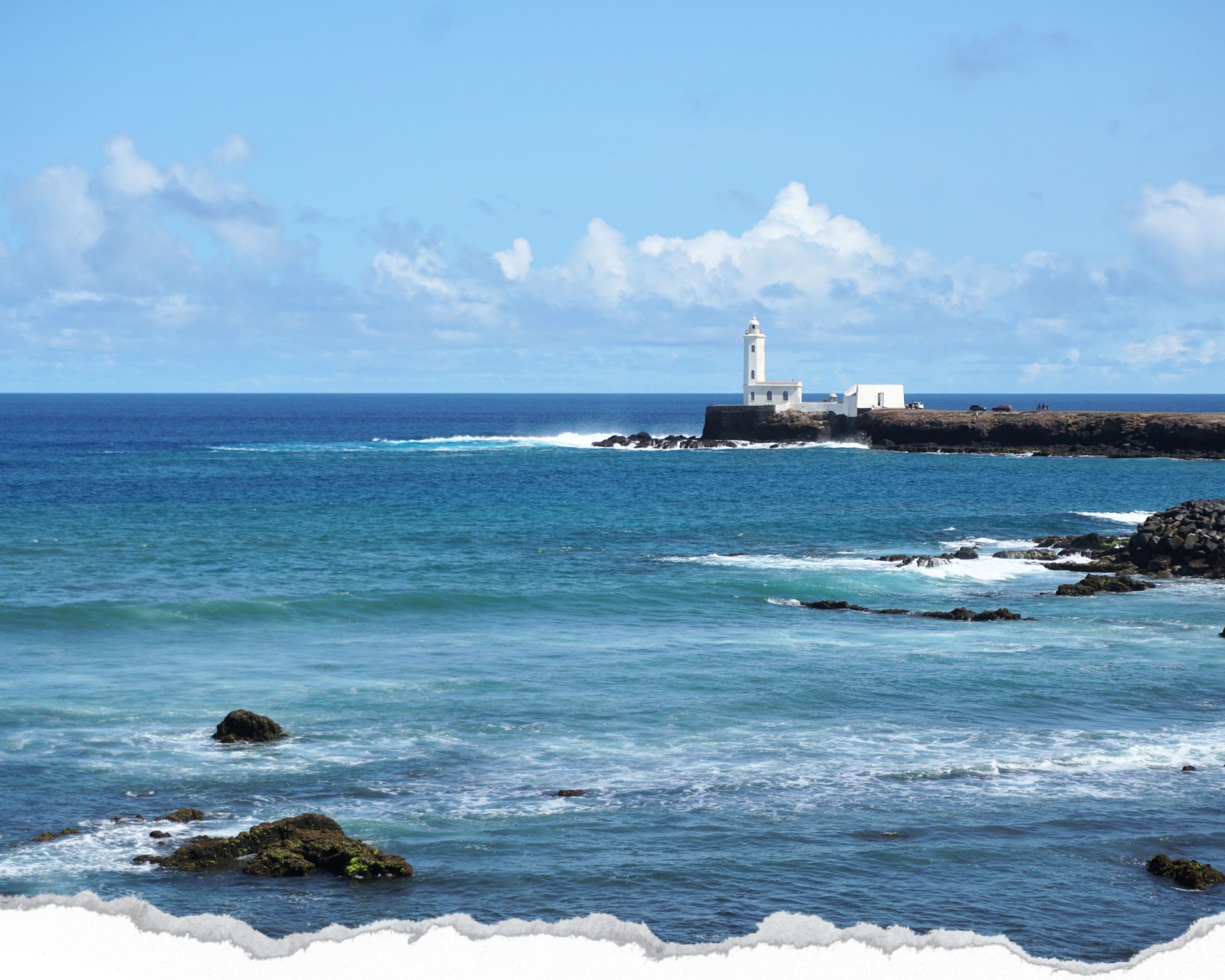 Praia, île de santiago, vue mer, phare, cap vert, cabo verde