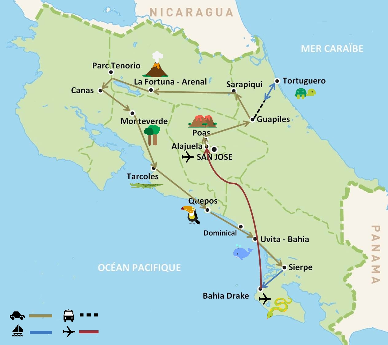 10 jours au Costa Rica itinéraire, transport, hôtel Jolis Circuits